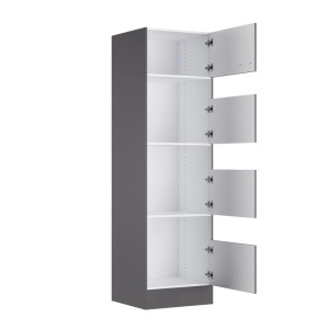 OPTIFIT Wäscheschrank Kiel420, anthrazit matt, mit offenen Türen und Fächern. Hauswirtschaftsraummöbel.