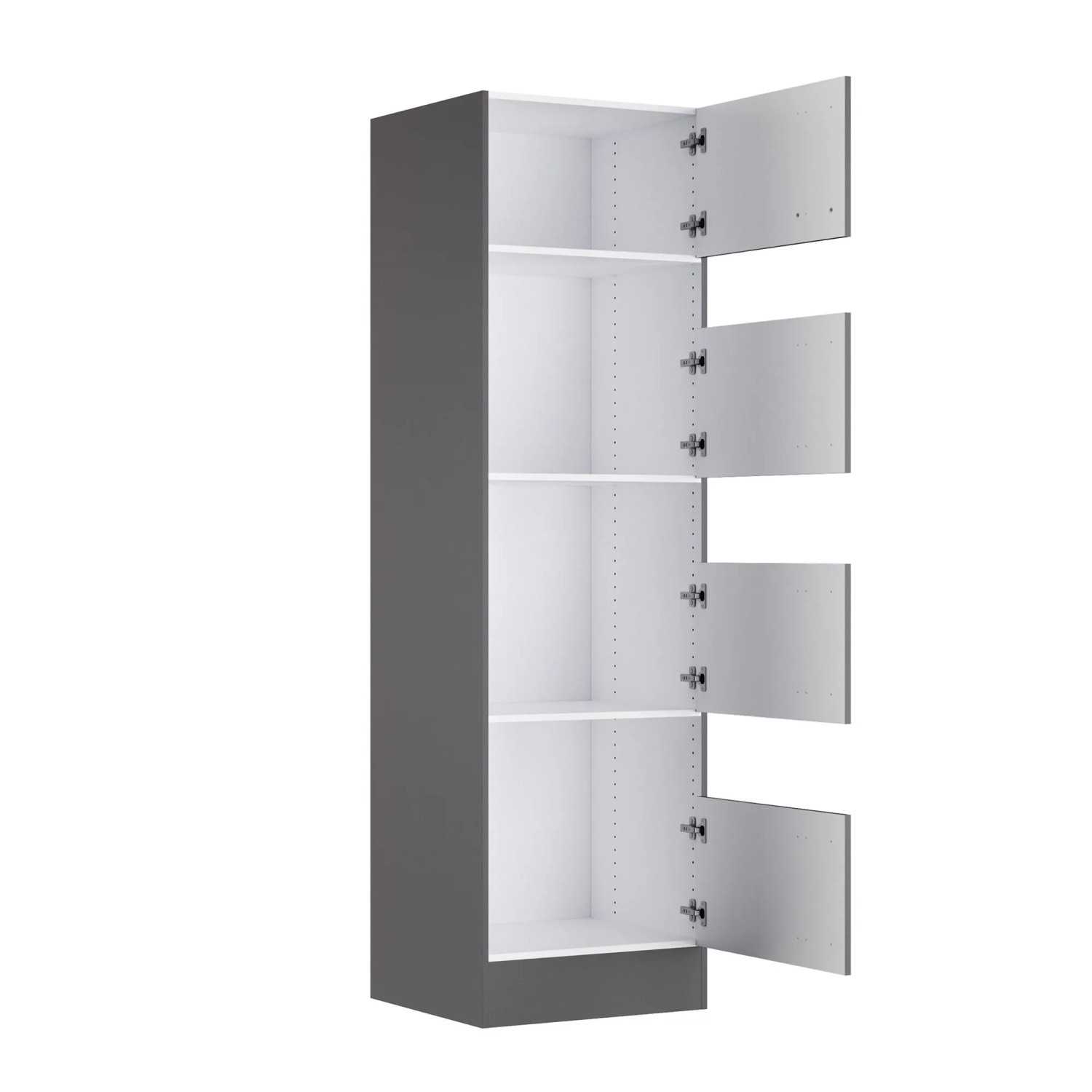 OPTIFIT Wäscheschrank Kiel420, anthrazit matt, mit offenen Türen und Fächern. Hauswirtschaftsraummöbel.