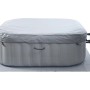 Aufblasbarer, eckiger Whirlpool MCW N97 für 6 Personen, grau-blau, mit Abdeckung und Heizung.
