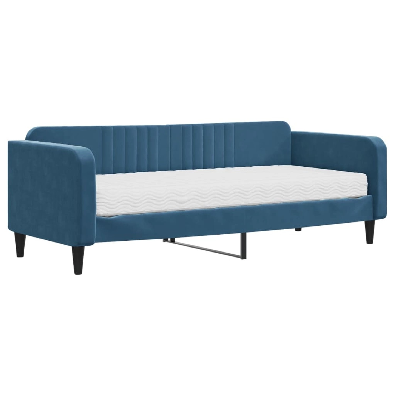 vidaXL Tagesbett mit Matratze Blau 90x200 cm Samt1846745