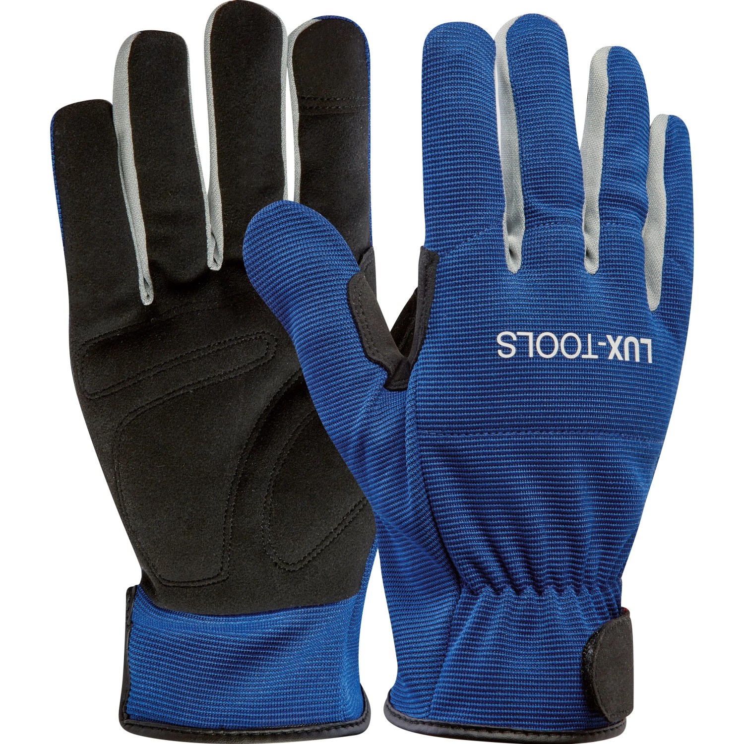 LUX Arbeitshandschuhe Tough Gr. 8, robuste Handschuhe in Blau und Schwarz.