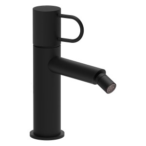 Schwarze, matte pianura Bidetarmatur Stella mit Einhebelmischer und Drehgelenk.