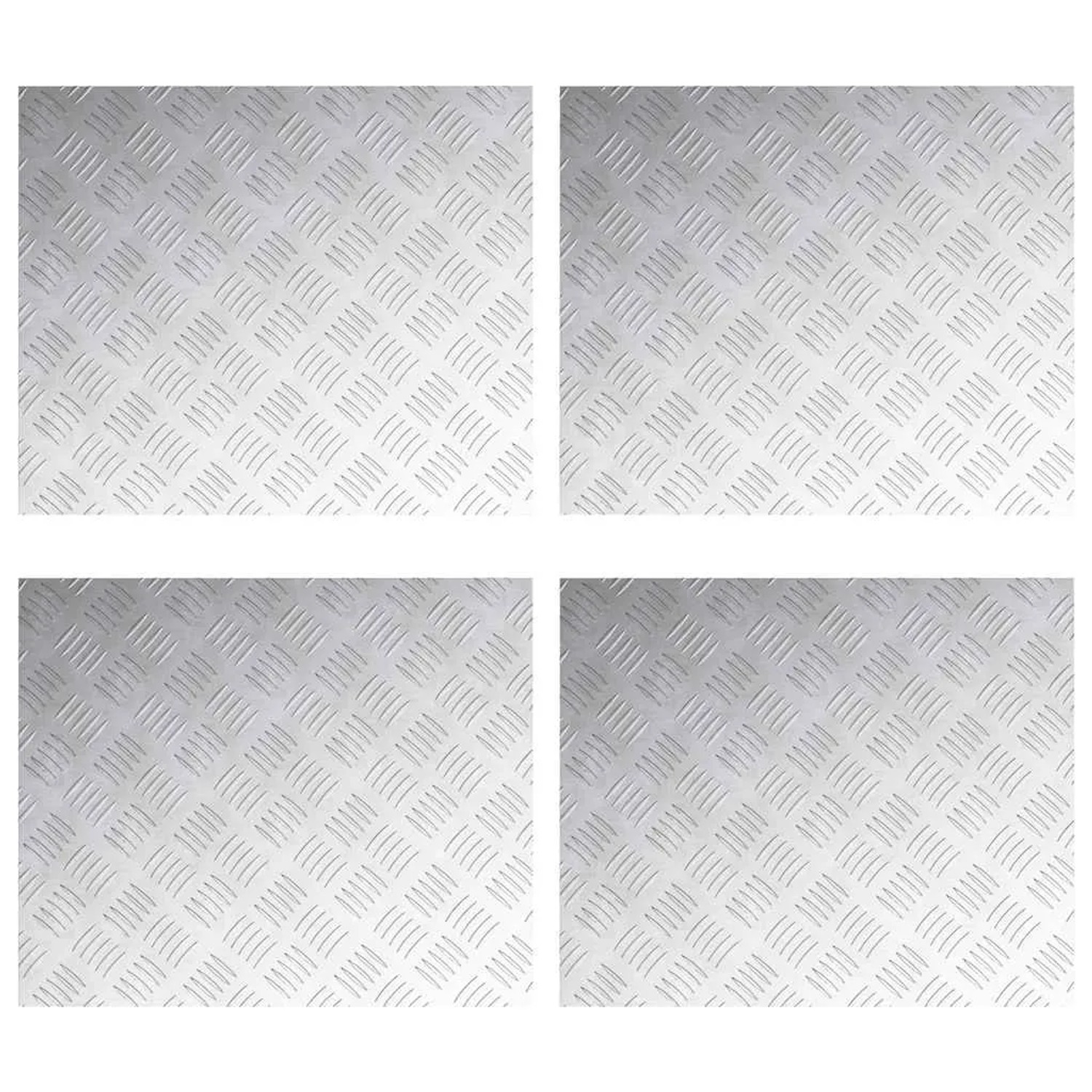 vidaXL Rautenscheiben 4 Stk Silber 60 x 50 cm Aluminium 4104350