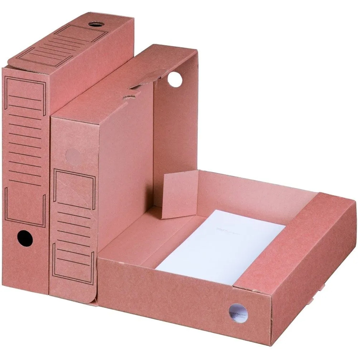 PROREGAL Mega Deal 960x Archiv-Ablagebox LxBxH 252x70x317mm mit Grifflöchern & Beschriftungsfeld Wiederverschließbar Braun Archivbox Aktenkarton