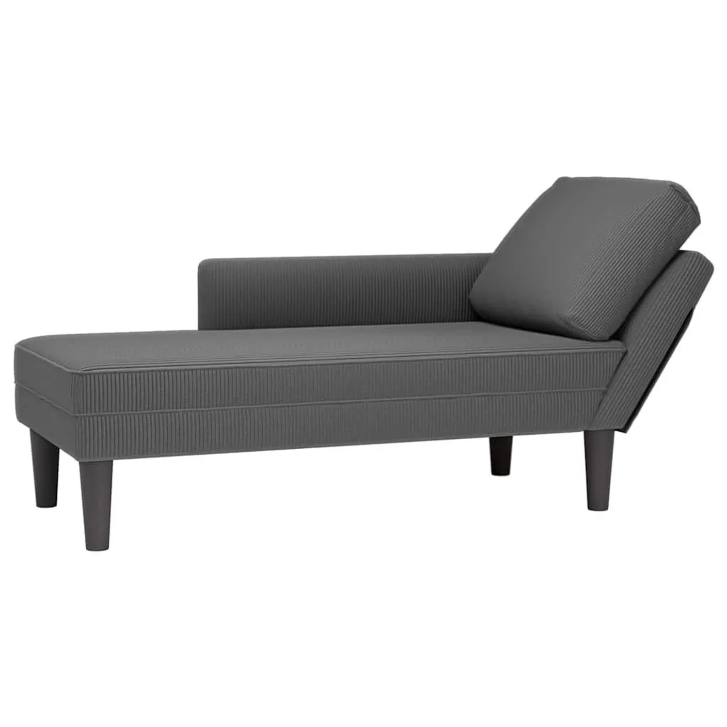 vidaXL Chaiselongue mit Kissen Dunkelgrau Cordstoff 4009816