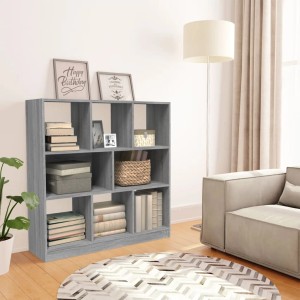 VidaXL Bücherregal, Grau Sonoma, Holzwerkstoff, 97,5x29,5x100 cm. Wandregal mit Fächern für Bücher und Deko.