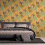 AS-Creation Vliestapete Floral Gelb/Schwarz im Schlafzimmer, dekorative Tapete mit Blumenmuster.