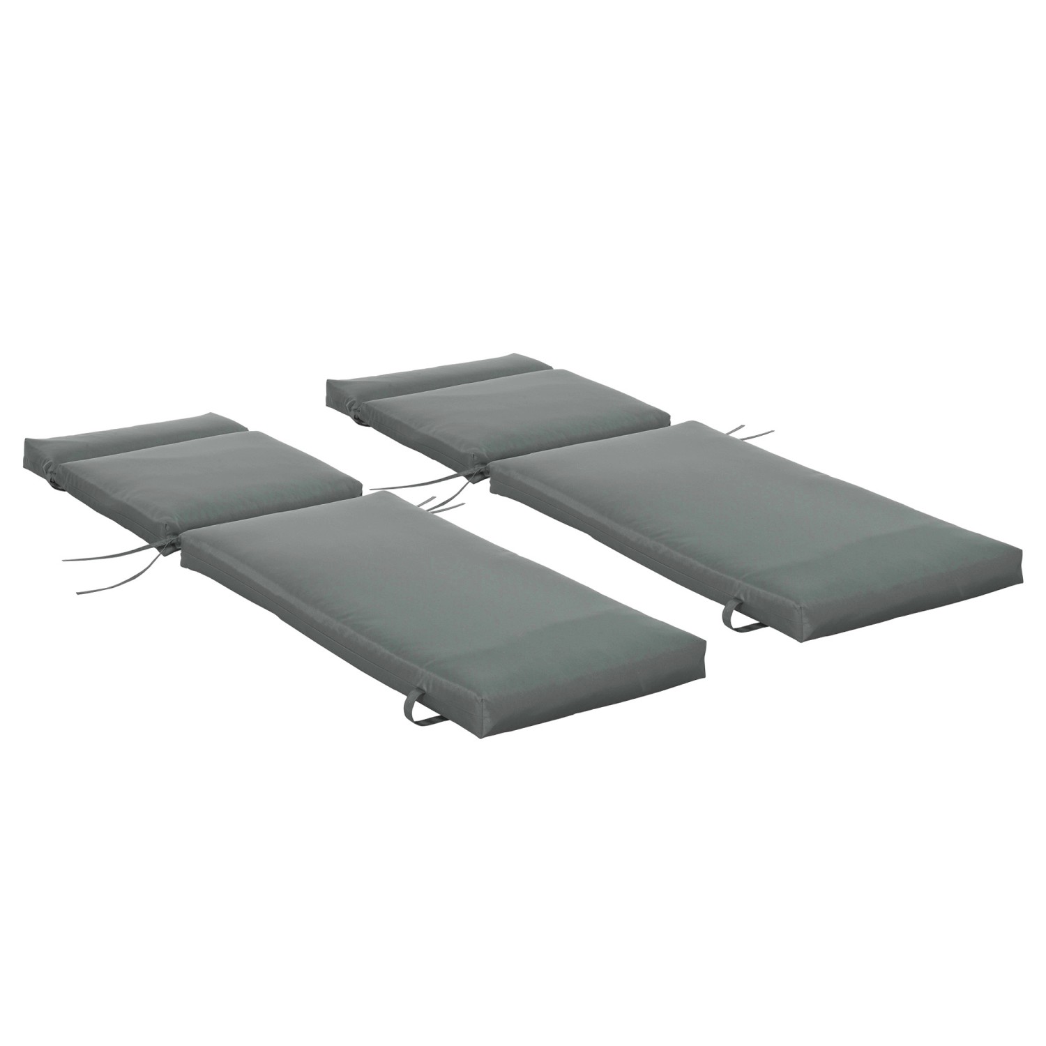 Outsunny Sitzkissen-Set für Draußen Polyester  Dunkelgrau 196L x 55B x 8H c günstig online kaufen