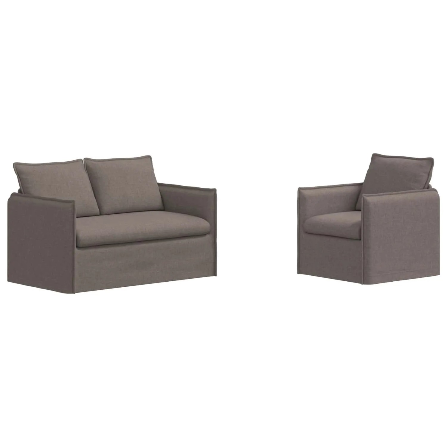 vidaXL Sofa 2-Tlg Taupe 196 x 82 x 85 cm Stoff 3407527
