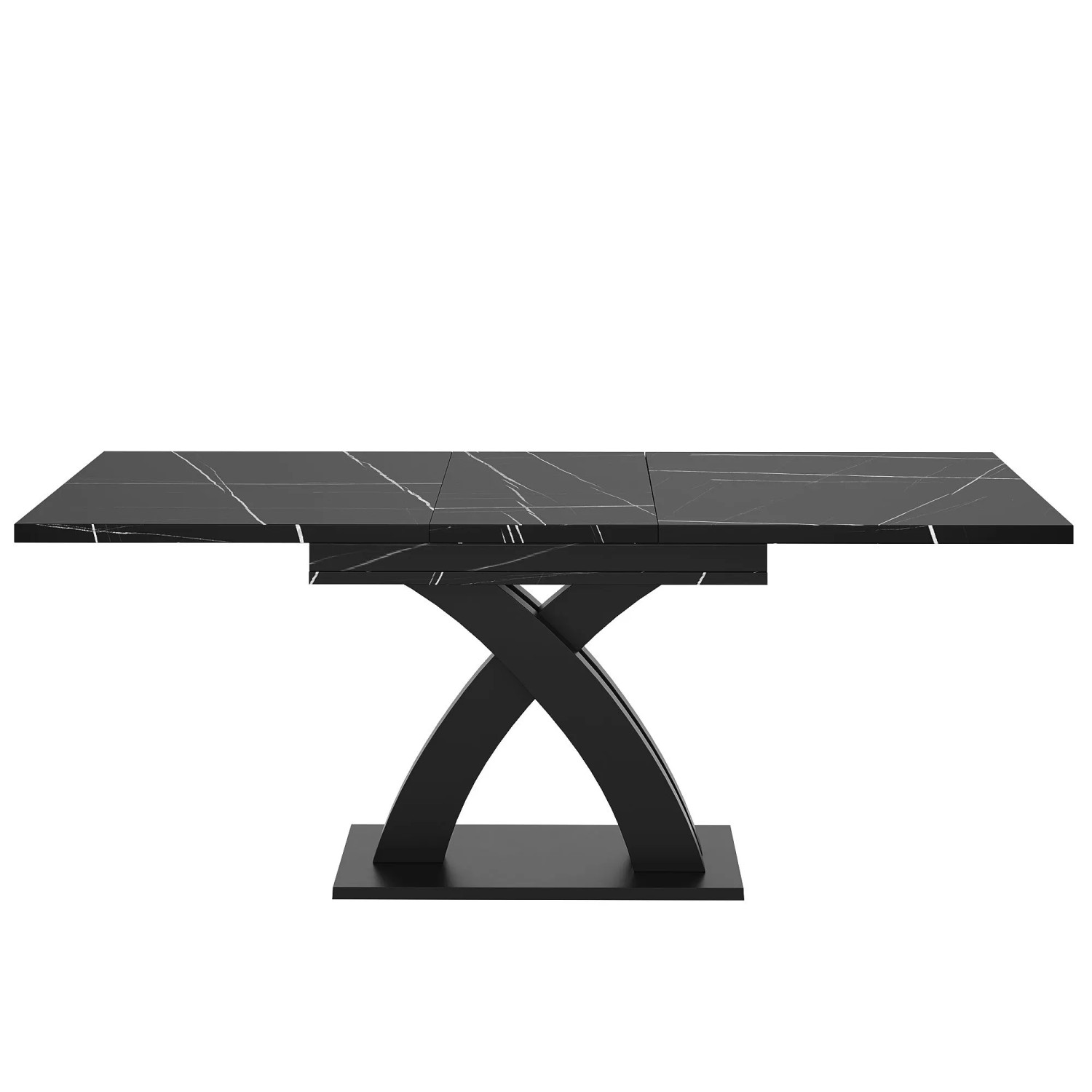 Merax Esstisch 120x160x80x76 cm Schwarz Holz Ausziehbar 6 Personen