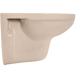 Beiges, spülrandloses AquaSu Wand-WC Basic 187 zur Wandmontage.