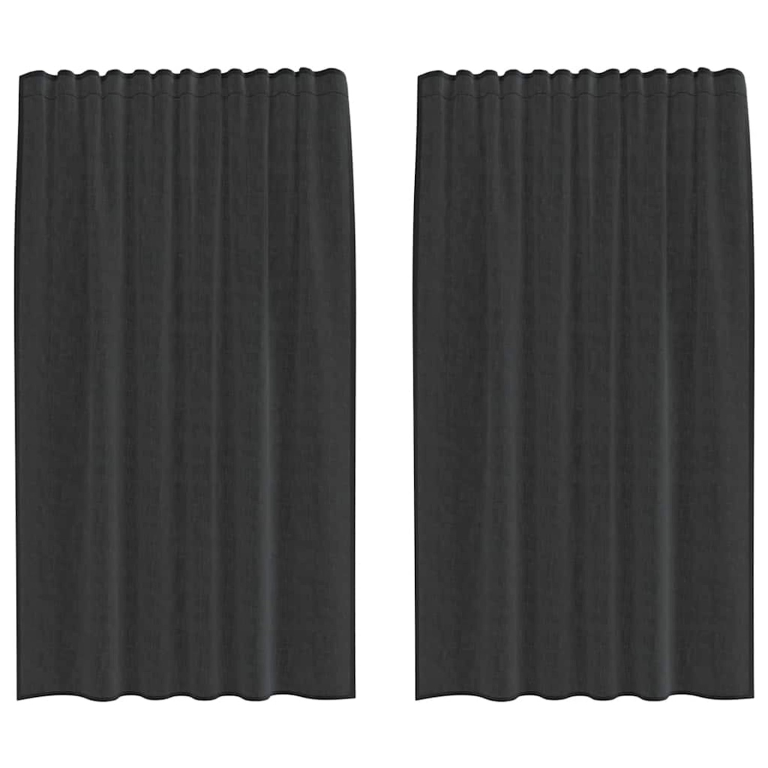 vidaXL Voile Vorhänge mit Stangentaschen 2 Stk Schwarz 4102167 günstig online kaufen