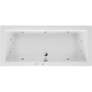 Ottofond Whirlpool Cubic Komfort, 170x75 cm, weiße Acryl-Badewanne mit Massagedüsen, Top-Ansicht.