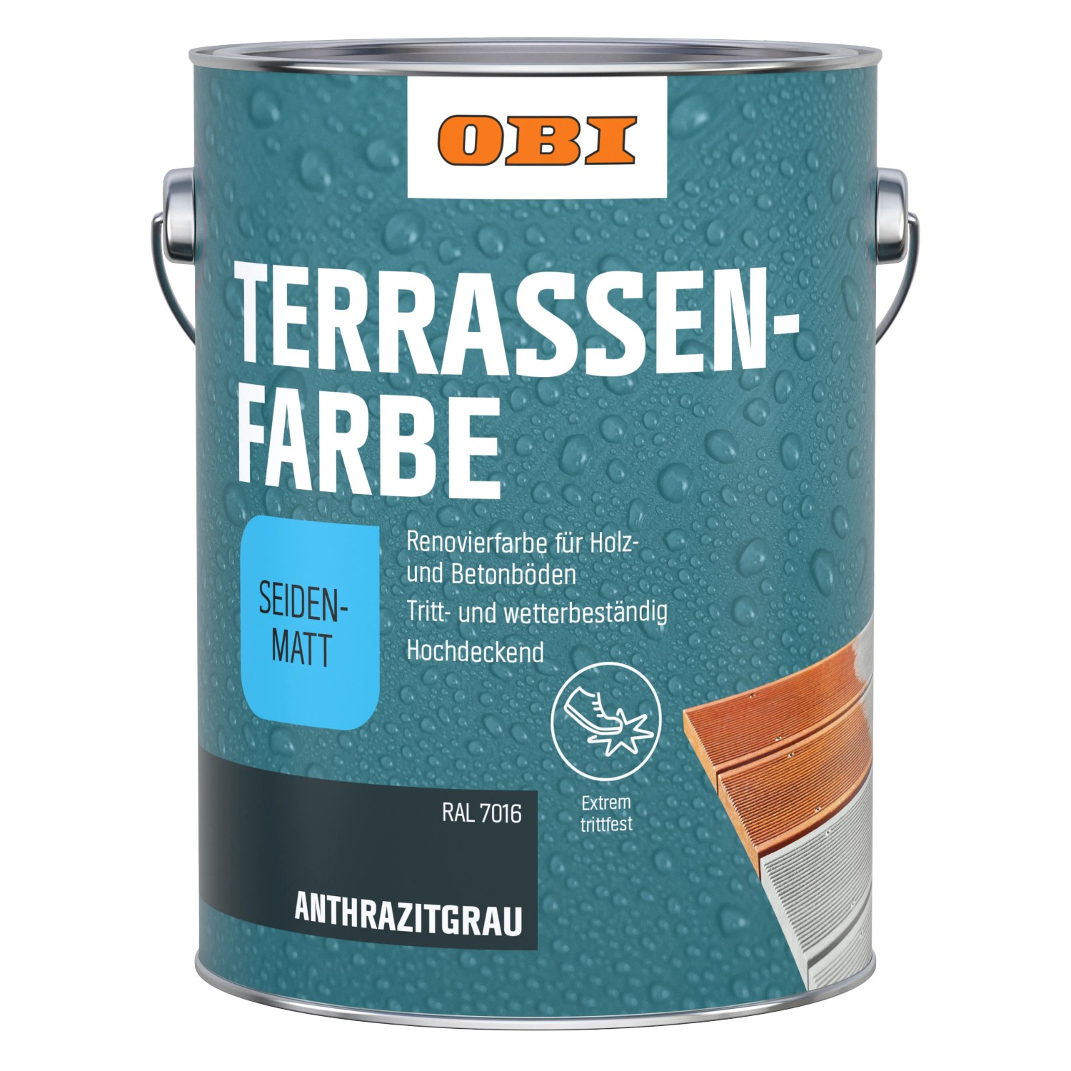 OBI Terrassenfarbe deckend 2,5, Anthrazitgrau 7016 seidenmatt