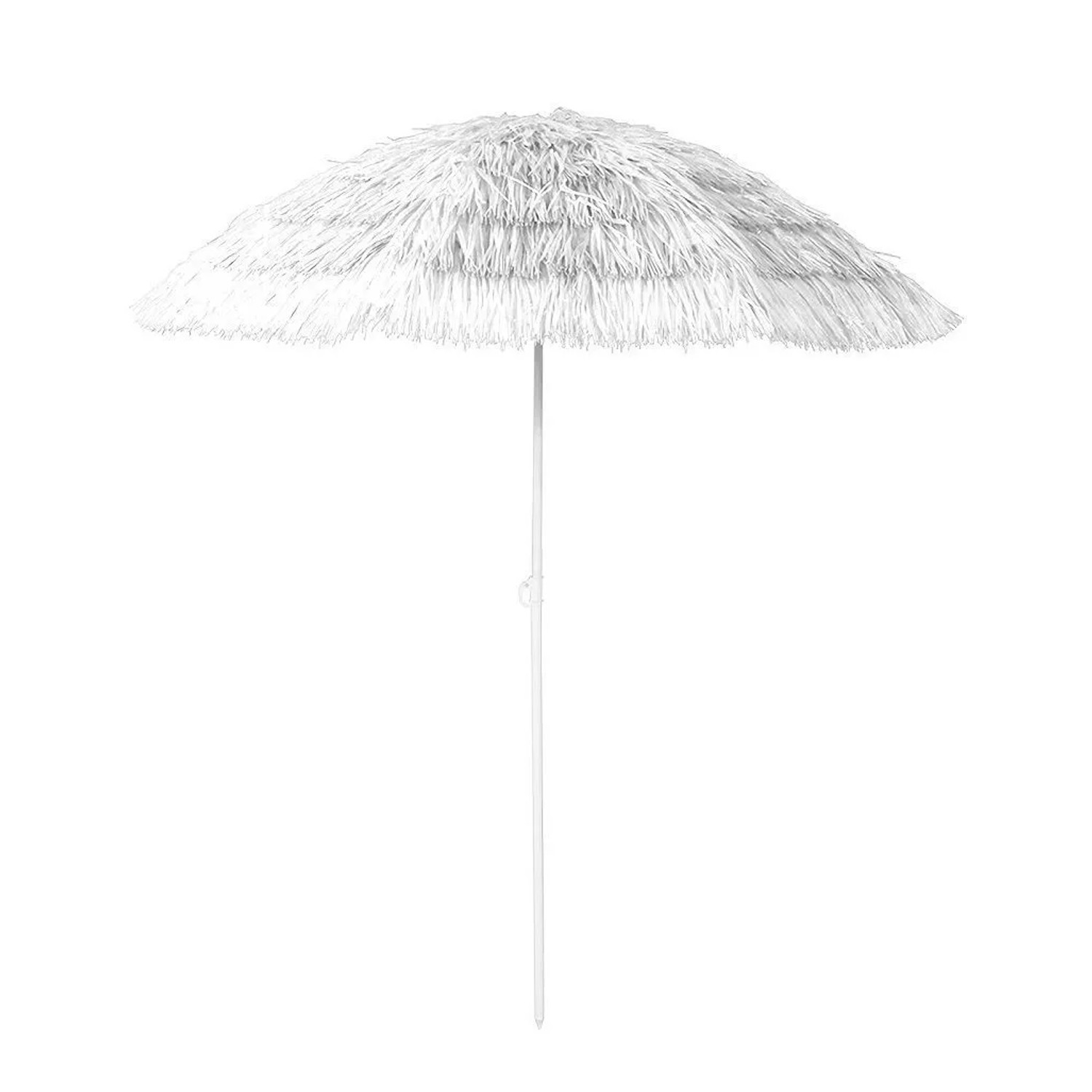 Lex Hawaii Sonnenschirm Bastschirm Ø 160 cm UV30+ Strandschirm Knickschirm Weiß