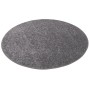 Runder, grauer Snapstyle Hochflor Teppich "Cottage", 133cm Durchmesser.