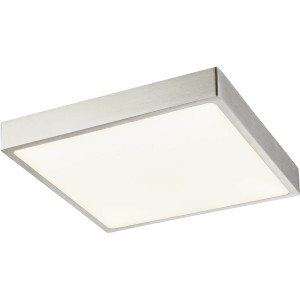 Quadratische LED-Deckenleuchte Vitos, Aluminium Druckguss Nickel matt, dimmbar, neutralweiß.