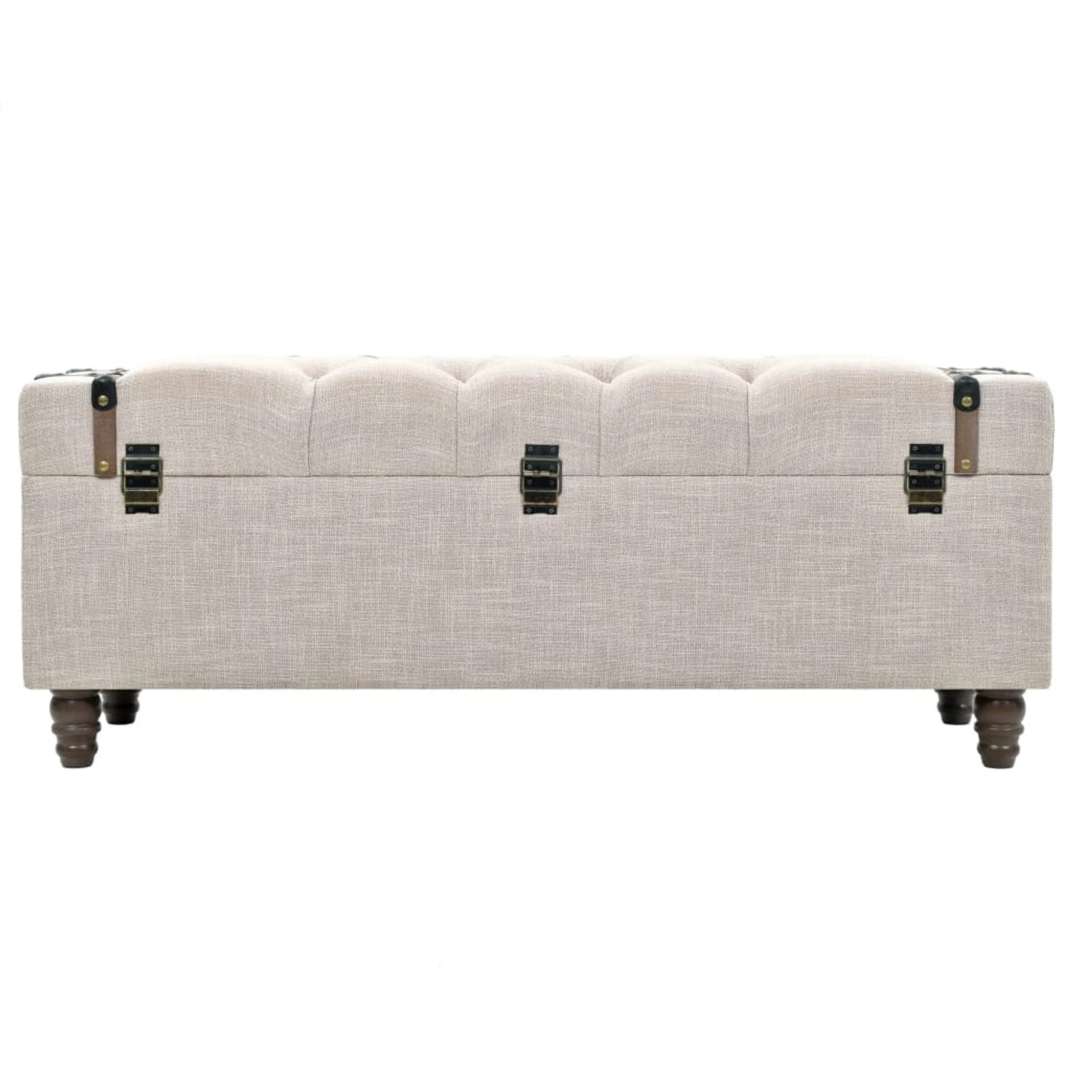 vidaXL Aufbewahrungsbank Set, 3-teilig, cremeweiß, aus Massivholz und Stahl. Möbel zur Aufbewahrung.