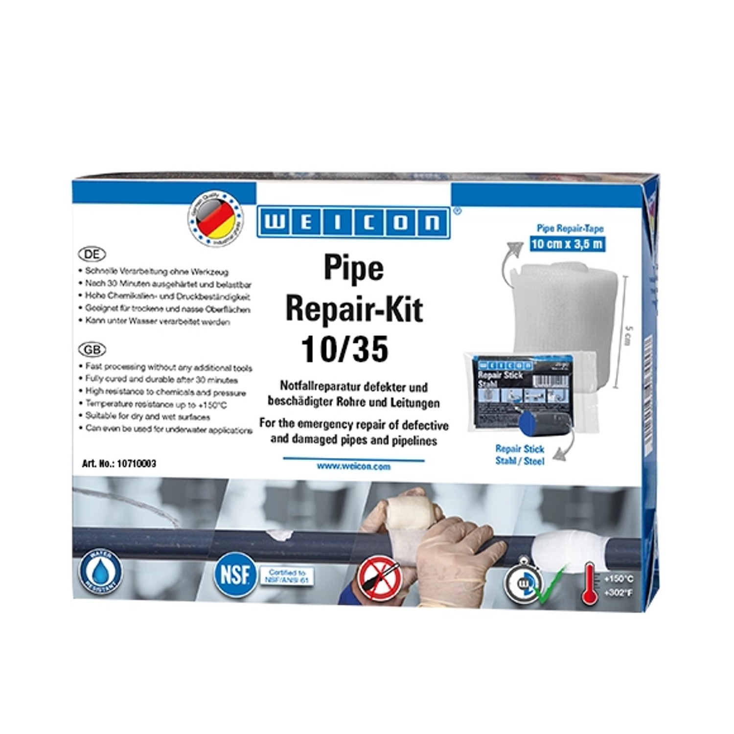 WEICON Pipe Repair-Kit 10/35 Weiß