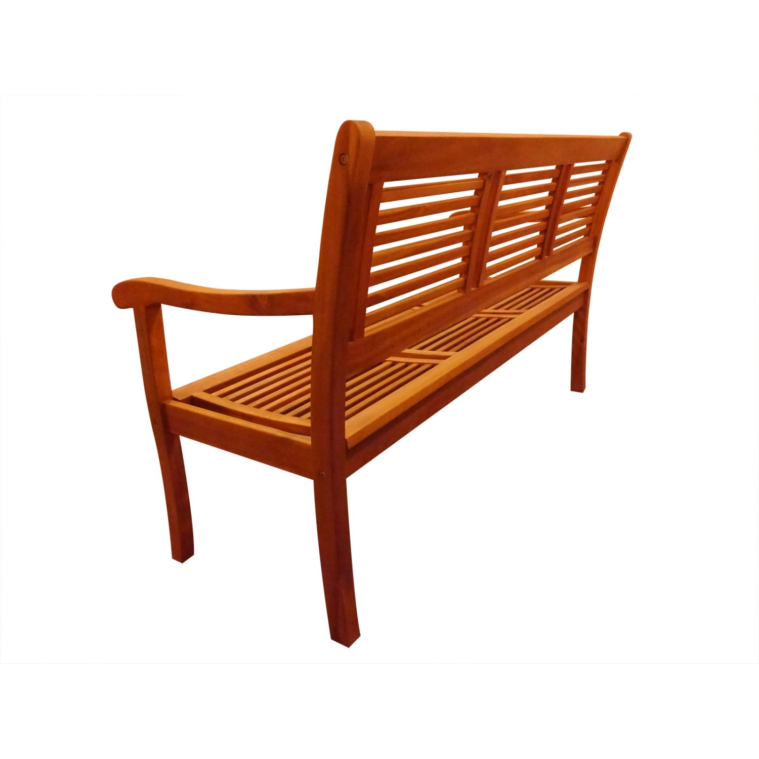 Gartenbank Coruna aus Akazie, 150 cm, 3-Sitzer. Holzbank mit Rücken- und Armlehne.