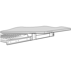 Accuride Keyboard-Auszug aus verzinktem Stahl unter Schreibtisch mit Tastatur, 350 mm Länge, Teilauszug.