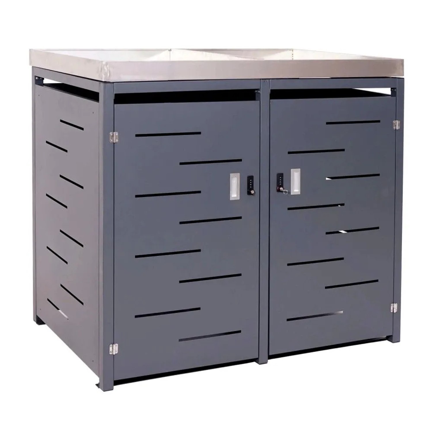MCW 2er-Mülltonnenverkleidung H40 125x134x84cm Anthrazit