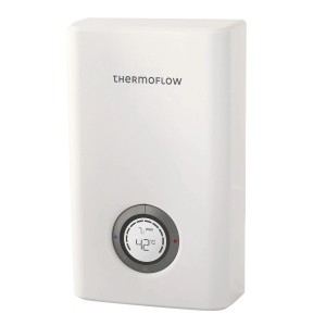 Thermoflow ELEX10 druckfester Durchlauferhitzer mit digitaler Temperaturanzeige.