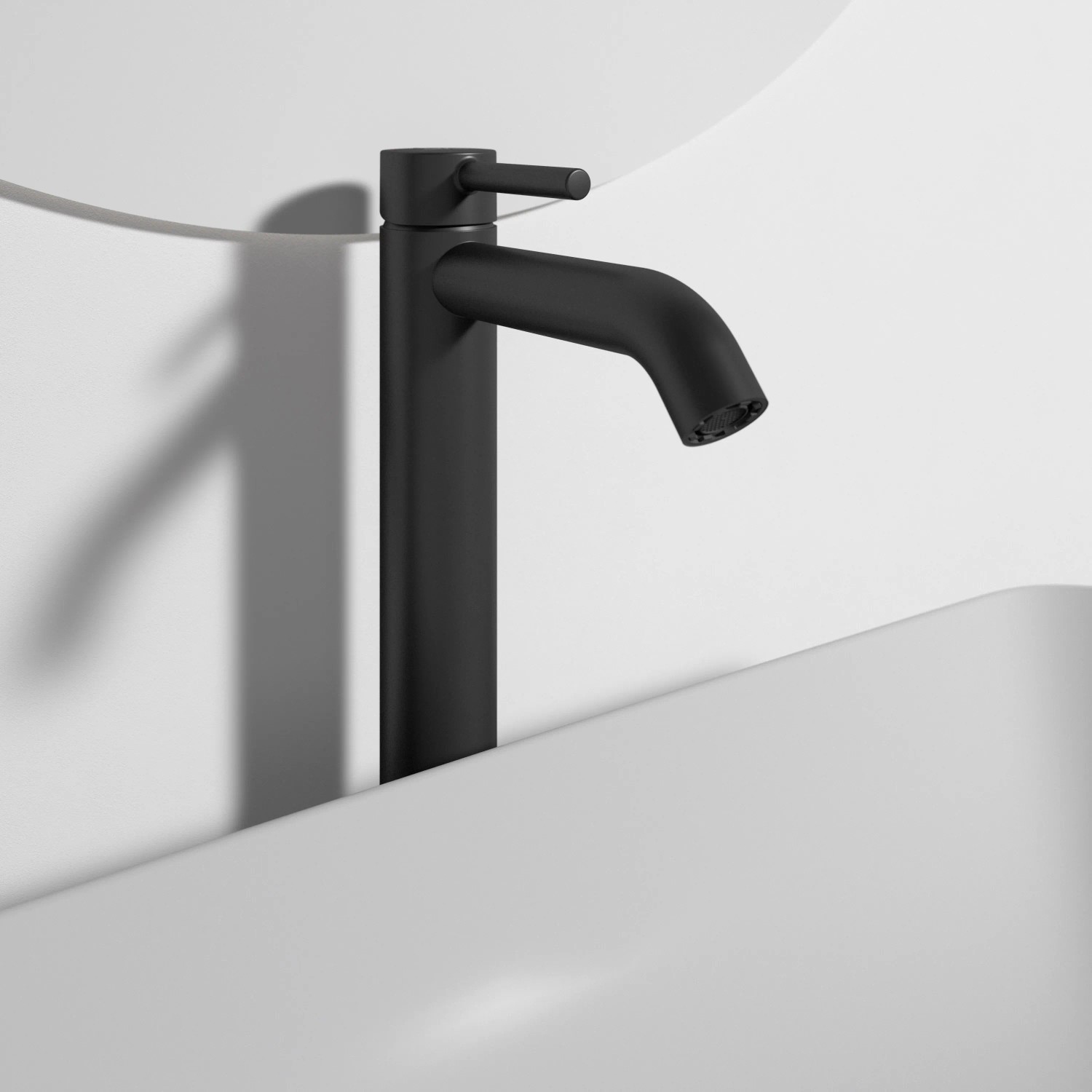 Ideal Standard Ceraline Waschtischarmatur in Schwarz mit Push-Open Ventil.