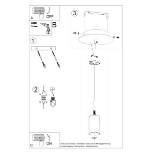 Montageanleitung für Sollux Lighting Otto 15 Kronleuchter, weiße Deckenleuchte.