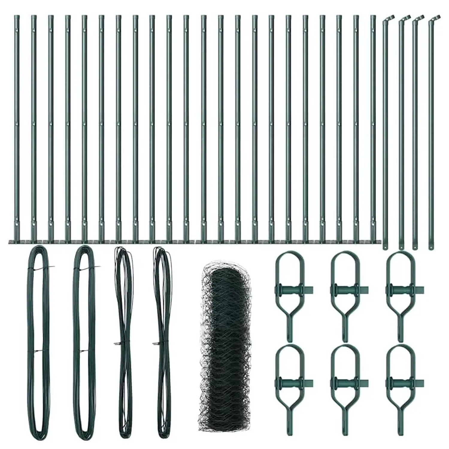 vidaXL Zaunpfosten Grün 50 x 0,5 m 50 mm Netz Stahl und PVC 3353543 günstig online kaufen