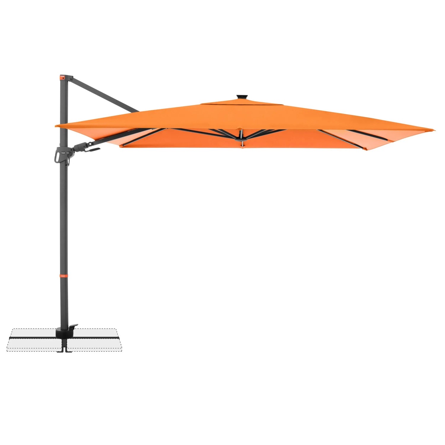 Doppler Ampelschirm MyZone 300 cm x 220 cm Orange mit Dreh- & Neigungsfunktion