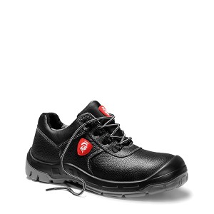Schwarzer Jori Sicherheitshalbschuh Lenny S3 Gr. 39 aus Leder mit Stahlkappe.
