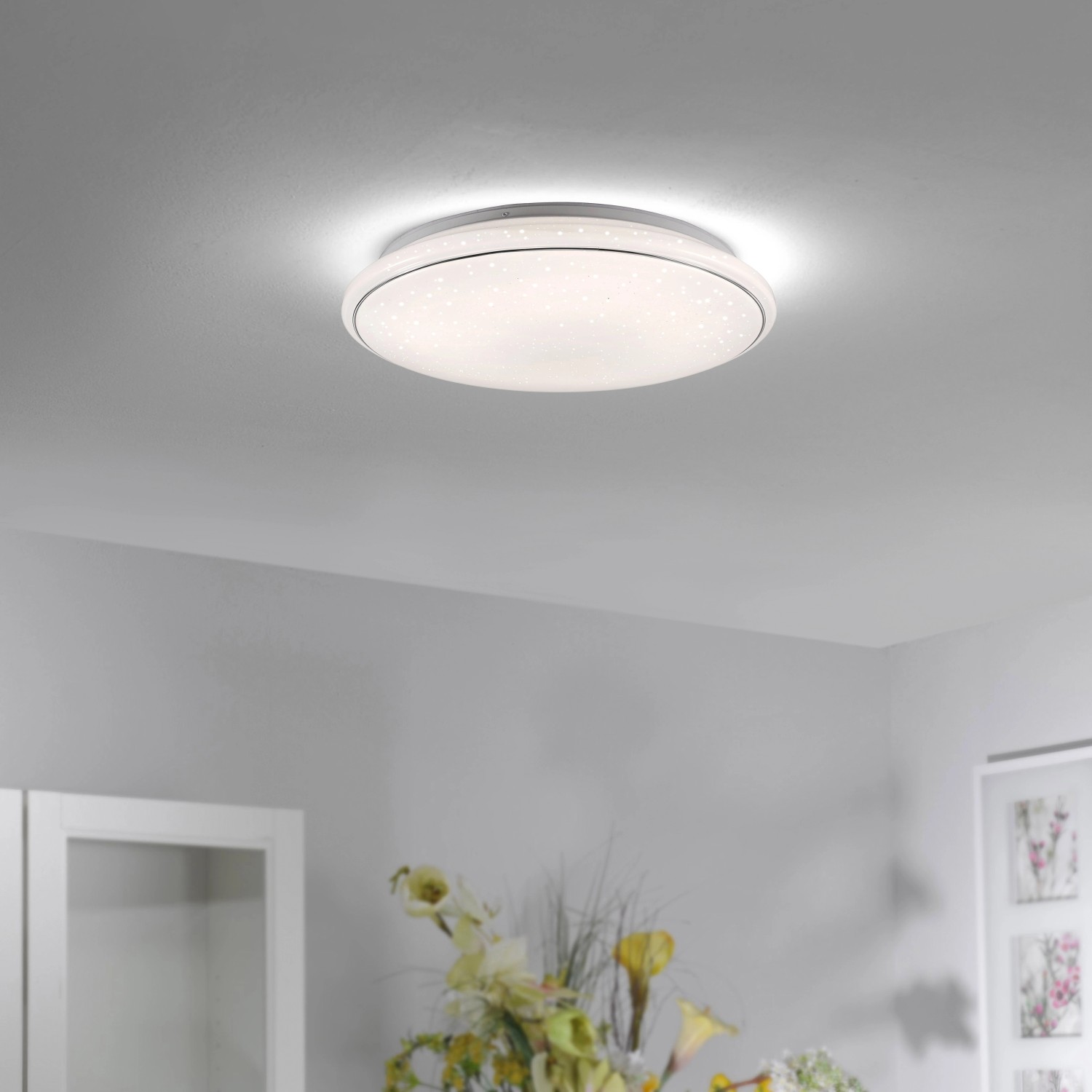 Just Light. LED-Deckenleuchte Jupiter Sternenhimmel Weiß Ø 59 cm günstig online kaufen