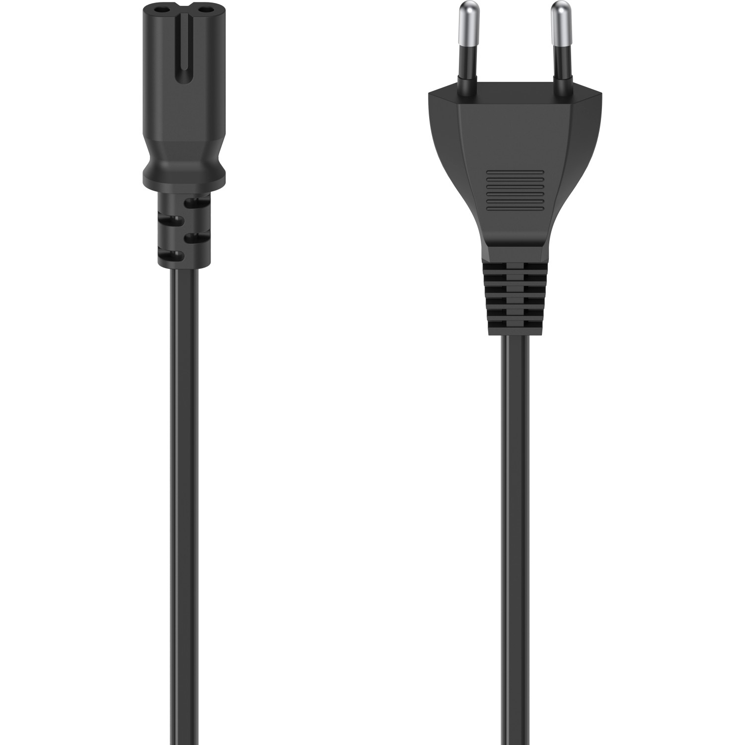 Hama Netzkabel mit Eurostecker 2-Pin-Stecker Doppelnut/C7 Schwarz 1,5 m