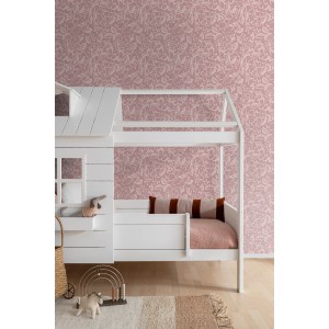 ESTAhome Vliestapete Altrosa mit hellem Blätter- und Blumenmuster. Dekorative Tapete für stilvolle Wohnraumgestaltung.