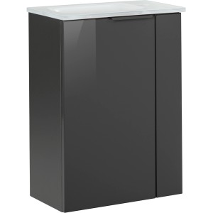 Fackelmann Waschbeckenunterschrank SBC, anthrazit, 44 cm breit. Badezimmerschrank mit einer Tür.