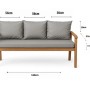 Setgarden  Mix Bench Kissen Outdoor Kissen Bankauflage 160x50+3x50x56cm Kissen Für 3-Sitzer Bänke 1tlg Grau_5