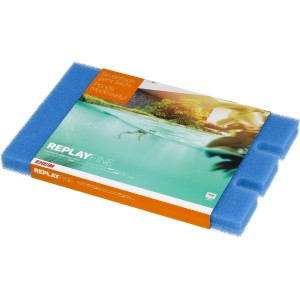 Eheim Filtermatte Replayfine für Teichfilter, blaue Schaumstoffmatte im Karton.