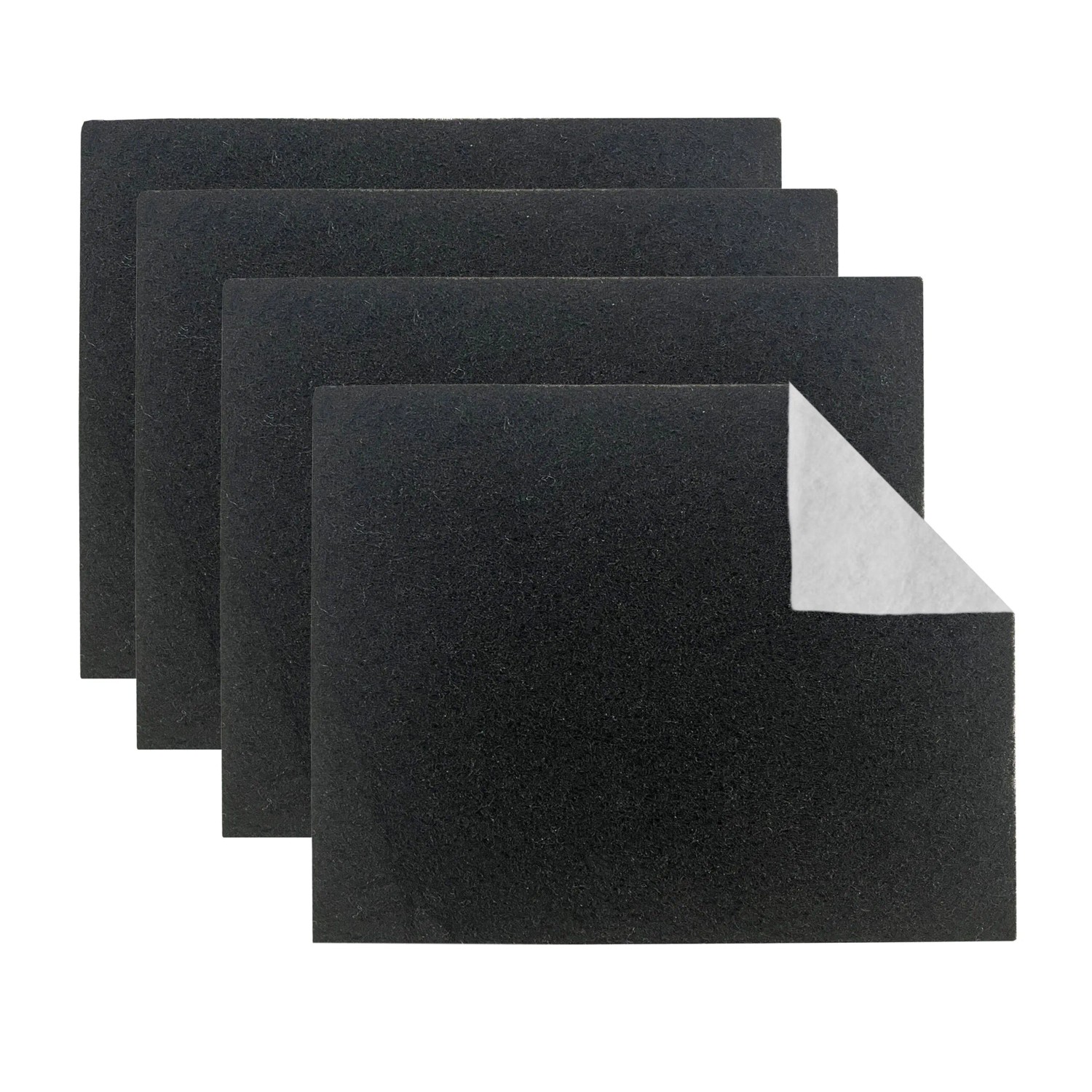 Relaxdays Dunstabzugshaubenfilter 4er Pack Polyester Carbon Schwarz Weiß Zuschneidbar 47 cm x 57 cm