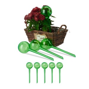 Relaxdays Bewässerungskugeln PVC Grün 9er Set 8 cm x 28 cm 250 ml