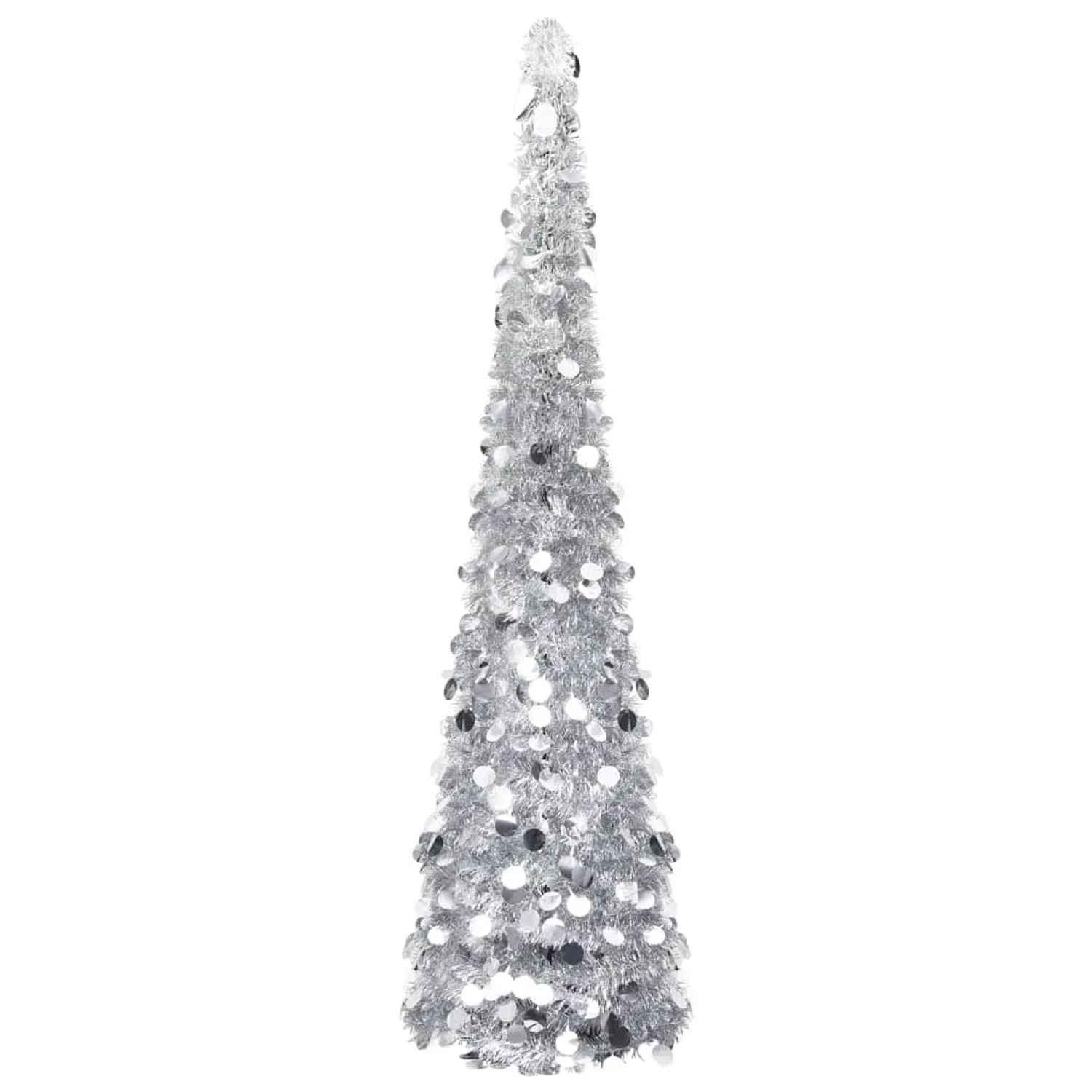 vidaXL Künstlicher Pop-Up-Weihnachtsbaum Silber 150 cm PET 320992