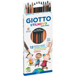 Giotto Stilnovo Hautfarben Buntstifte, 12 Stifte im Karton. Ideal zum Malen von Hauttönen.