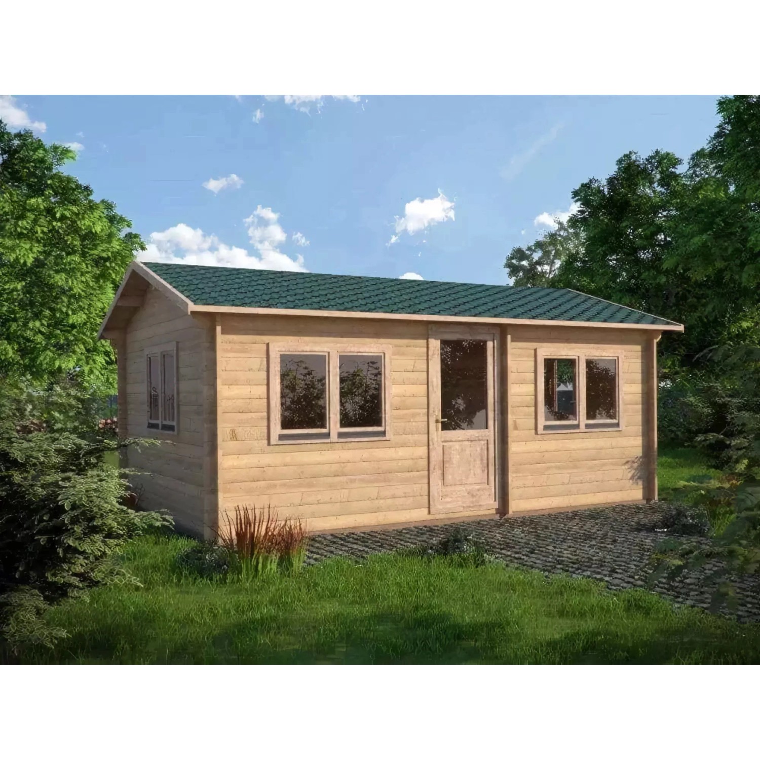 Alpholz Gartenhaus/Gerätehaus Murray Satteldach 620 cm x 430 cm Braun
