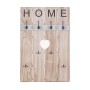 Wandgarderobe C89 im Shabby-Look mit 8 Haken, Holzpaneel in Naturbraun mit Herz-Ausschnitt.