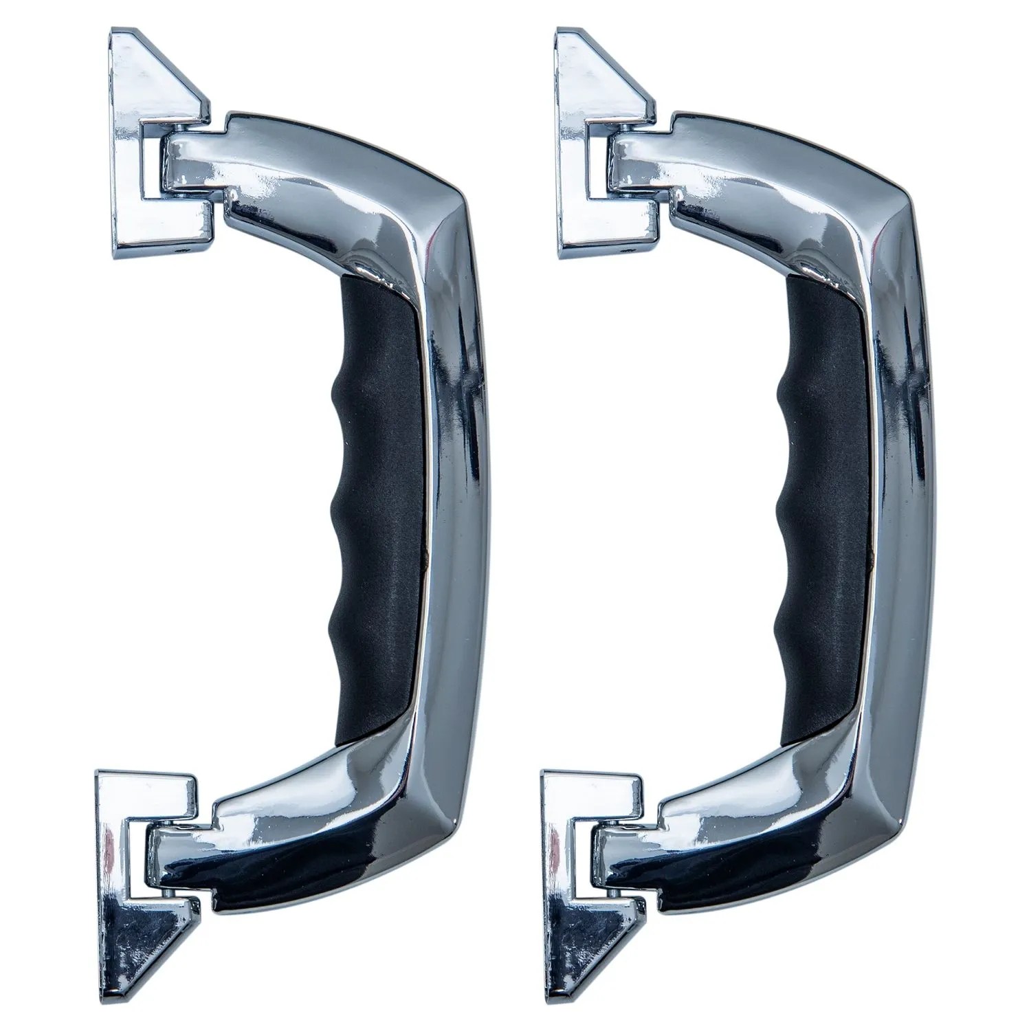 HMF 14970-09 Koffergriff Tragegriff aus Kunststoff 2 Stück 19 x 8 cm Chromsilber