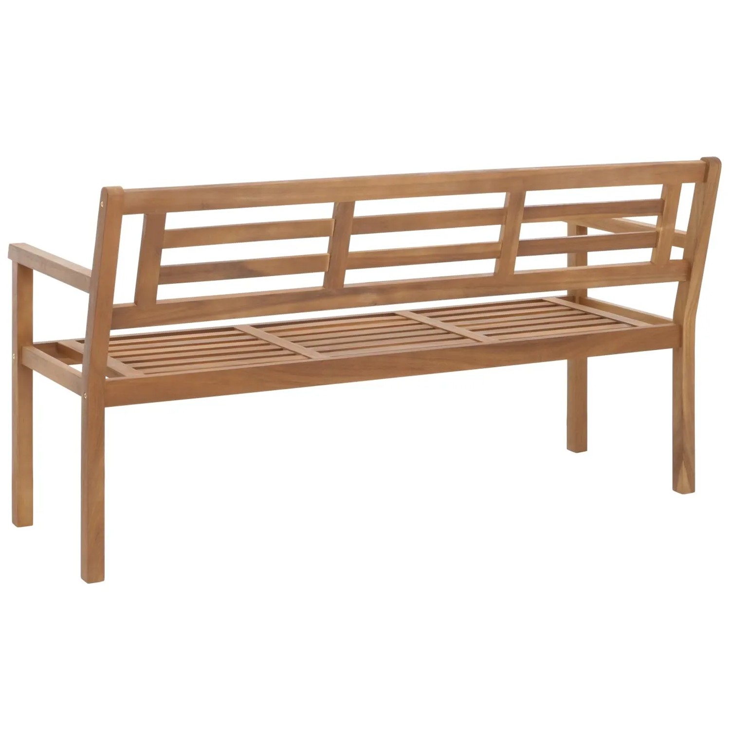 Gartenbank MCW N47 aus Akazienholz ohne Kissen, Rückansicht. Gartenmöbel für Terrasse & Garten.