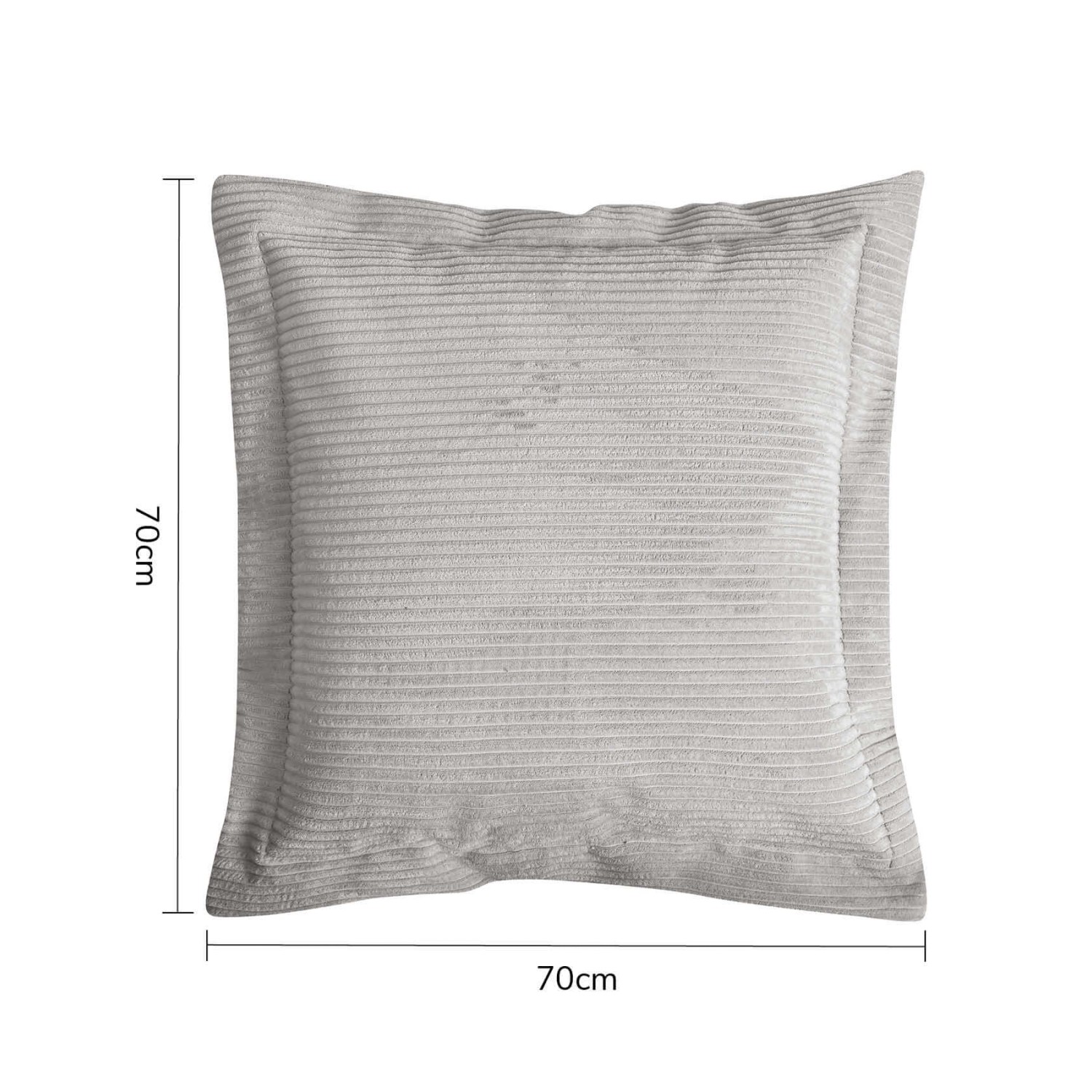 Graues mokebo Sofakissen "Das Wölkchen" aus Cord, 70x70 cm. Dekokissen für Couch und Sofa.