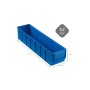 Blaue PROREGAL Industriebox 400 S, 22 Liter, für Aufbewahrungssysteme im Lager oder Werkstatt.