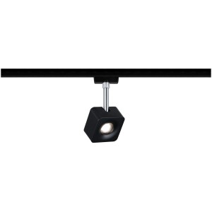 Paulmann URail LED-Spot Cube, 8W, schwarz matt/chrom, 4000K, dimmbar für Schienensysteme.
