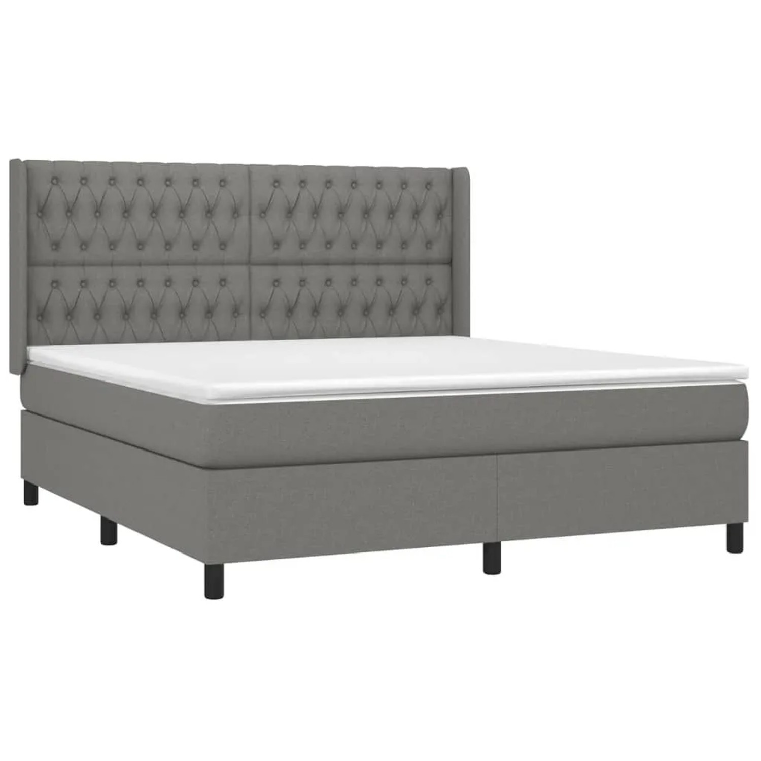 vidaXL Boxspringbett mit Matratze & LED Dunkelgrau 180x200 cm Stoff 3138574 günstig online kaufen
